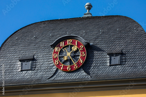 Clock on the Exterior of Literaturhaus in Bonn, Germany photo