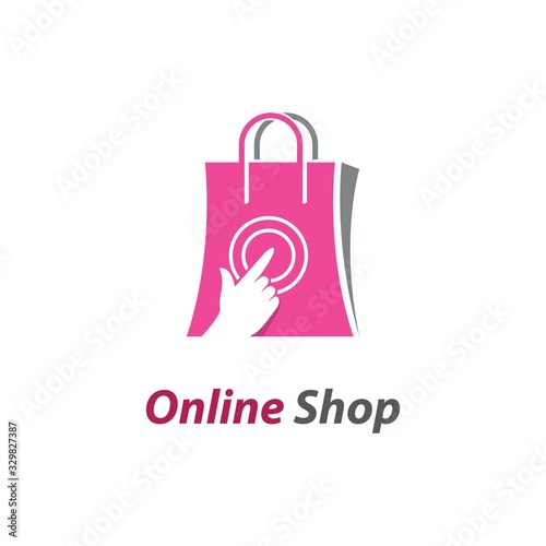 Online shop logo template icon