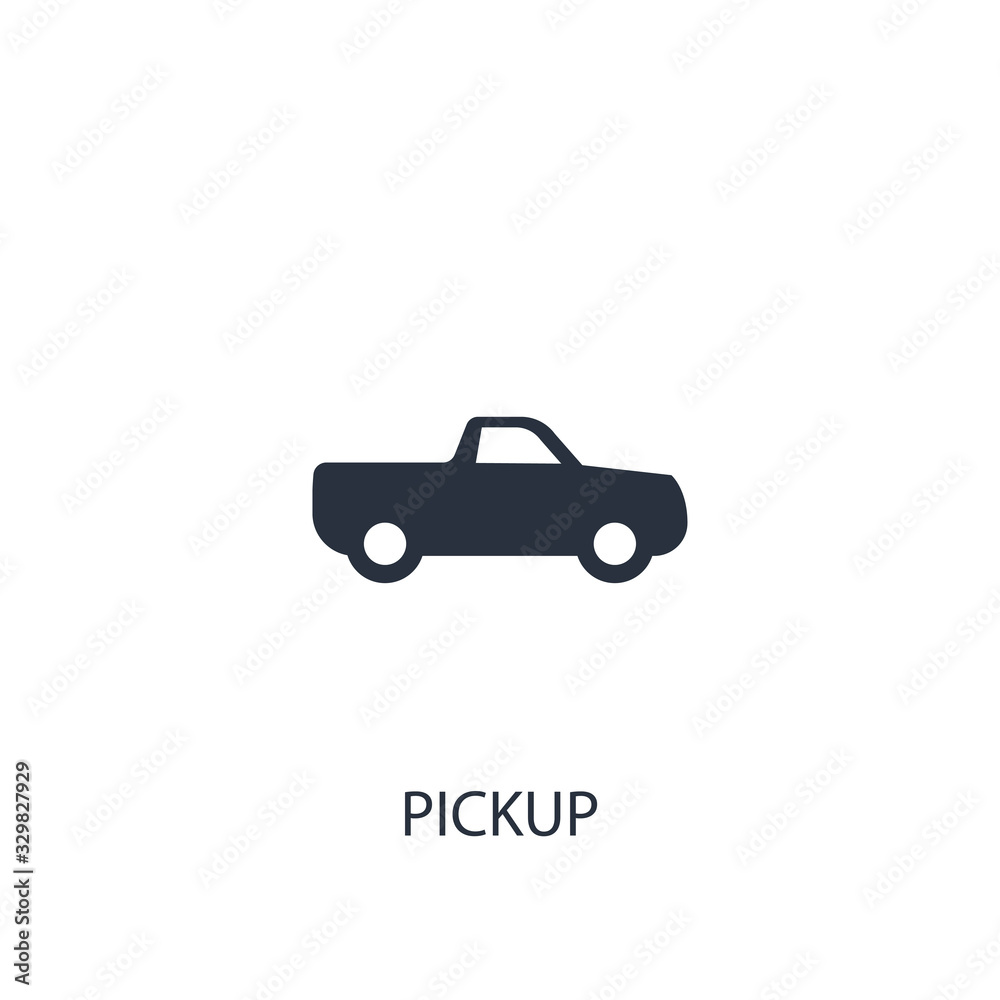Pickup car transport concept icon. Simple one colored travel element illustration.