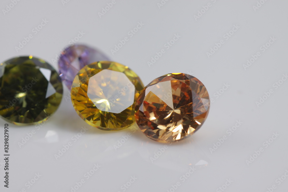 Close up shot of beautiful color crystal diamond - like beads for jewelry 