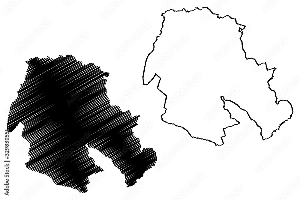 Akniste Municipality (Republic of Latvia, Administrative divisions of Latvia, Municipalities and their territorial units) map vector illustration, scribble sketch Akniste map