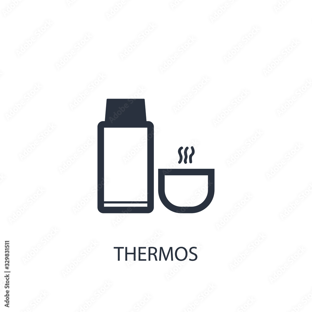 Thermos concept icon. Simple one colored travel element illustration. Thermos concept icon. Simple one colored travel element illustration.