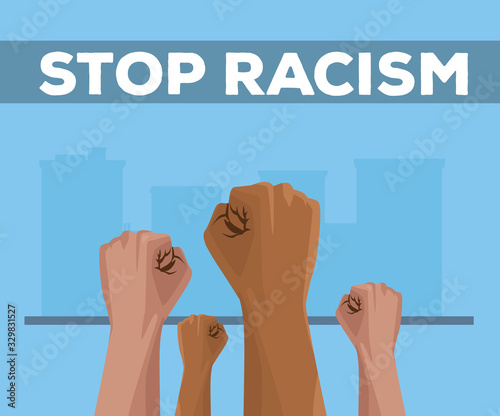 interracial hands stop racism campaign
