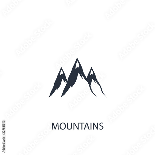 Mountains concept icon. Simple one colored travel element illustration.