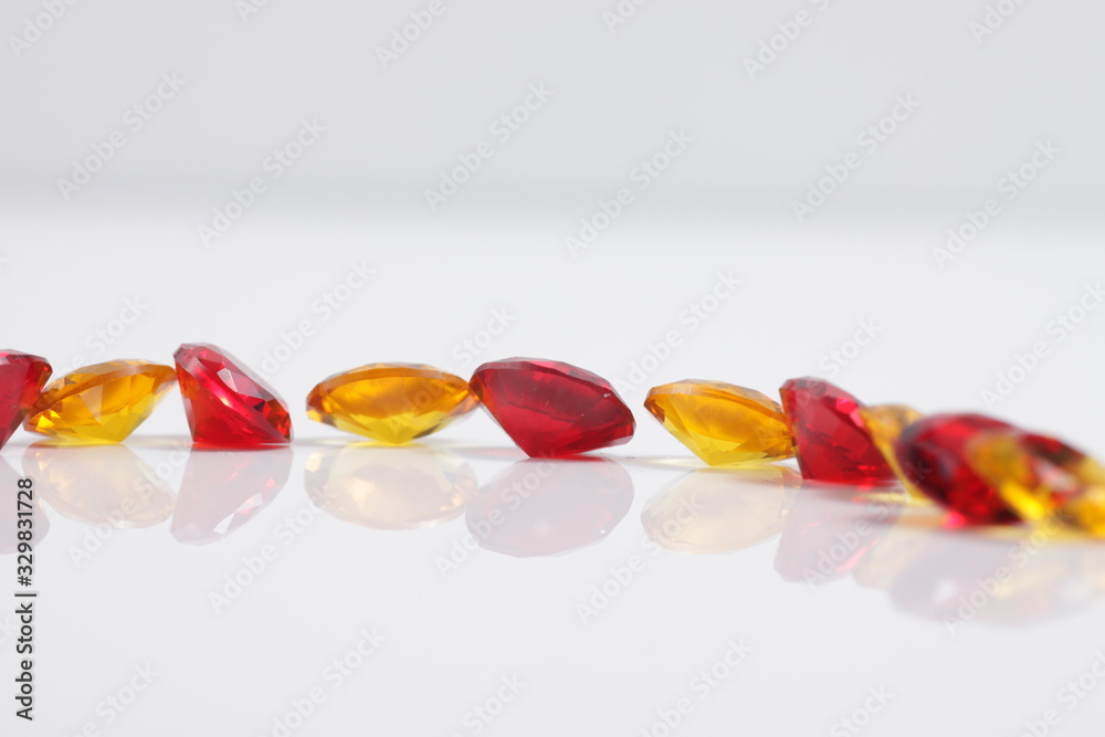 Close up shot of beautiful color crystal diamond - like beads for jewelry Close up shot of beautiful color crystal diamond - like beads for jewelry