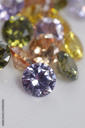 Close up shot of beautiful color crystal diamond - like beads for jewelry 