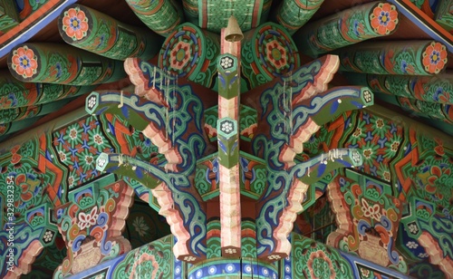 Sinhungsa Bell Pagoda Cornice Detail, Seoraksan, Korea