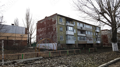 Poor housing in a small russian town