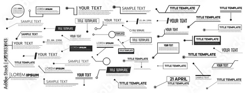 Digital callouts titles. Vector templates, banners