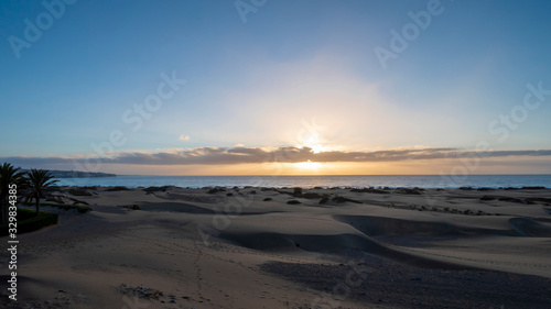 Sunrise in the dunes of Maspalomas, Gran Canaria