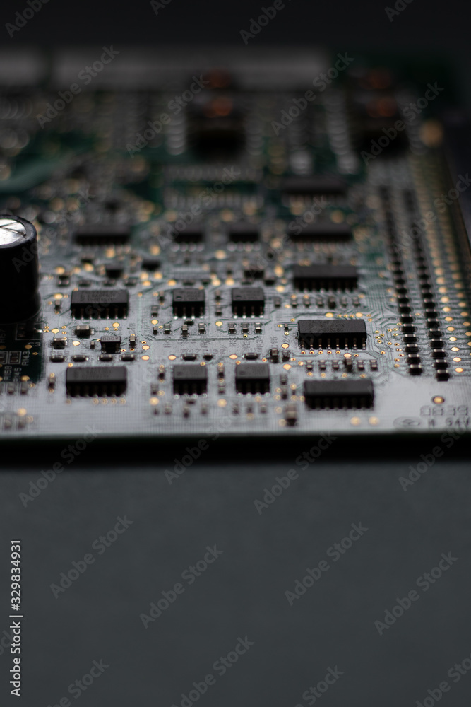 Circuit board with shallow depth of field Circuit board with shallow depth of field