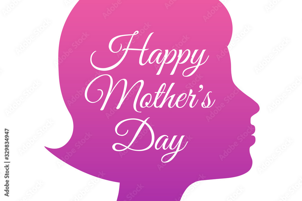 Happy Mother's Day. Holiday concept. Template for background, banner, card, poster with text inscription. Vector EPS10 illustration.