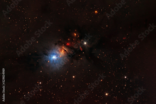 Fototapeta Naklejka Na Ścianę i Meble -  The cosmic nebula is red. Elements of this image were furnished by NASA.