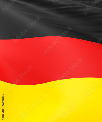 3d render of the flag of Germany using as background
