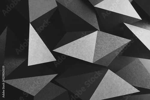 Abstract with elements of paper, geometric shapes composition