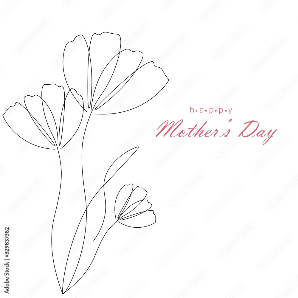 Mothers day card vector illustration.	
