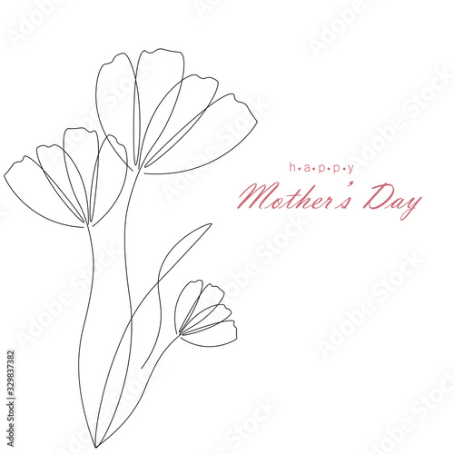 Mothers day card vector illustration. 