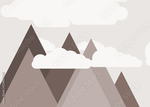 Abstract Random Placed Mountains Panorame Generative Art background illustration © vector_master