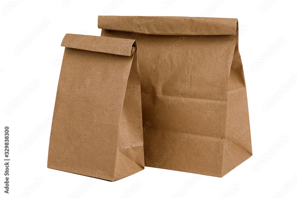 Paper bags isolated on white background. Paper bags isolated on white background.