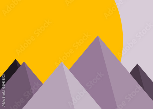 Abstract Random Placed Mountains Panorame Generative Art background illustration