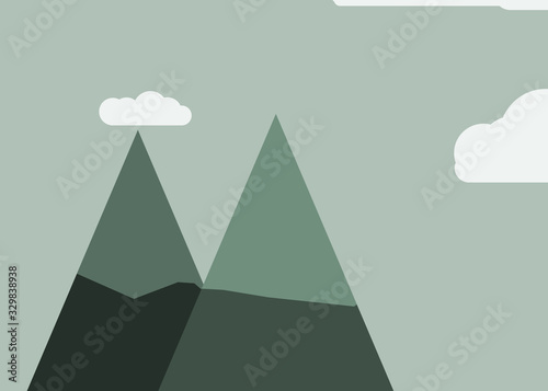 Wallpaper Mural Abstract Random Placed Mountains Panorame Generative Art background illustration Torontodigital.ca