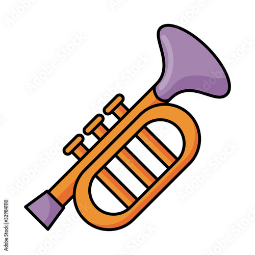 trumpet musical instrument flat style icon