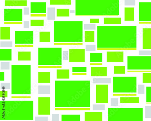 the squares and rectangles are green yellow