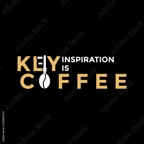 Coffee logo Design with modern and flat design concept on black background