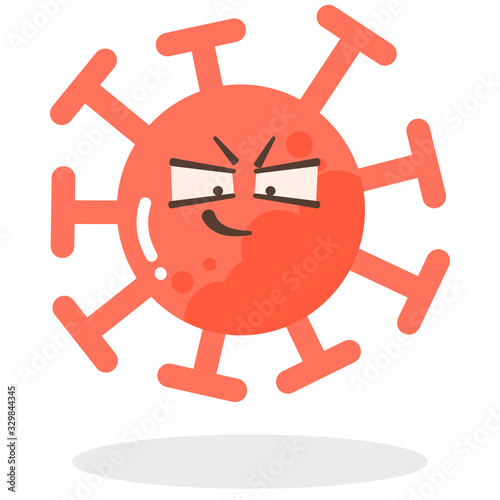 Vector set of cartoon red emoticons face covid-19, emoji cheating face of corona virus, Corona Virus cartoon characters - dust floating isolated on white background 