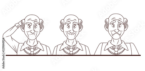 group of old grandfathers characters