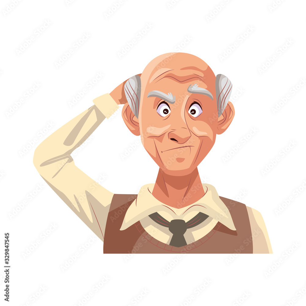 Obraz premium old grandfather character isolated icon