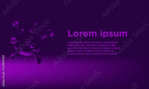 Coronavirus 3d realistic vector illustration template