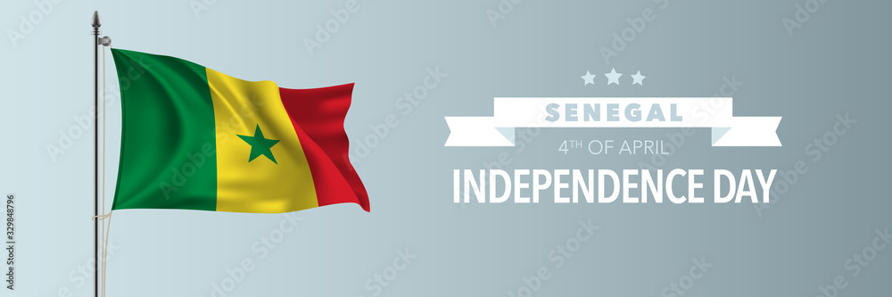 Senegal happy independence day greeting card, banner vector illustration Senegal happy independence day greeting card, banner vector illustration