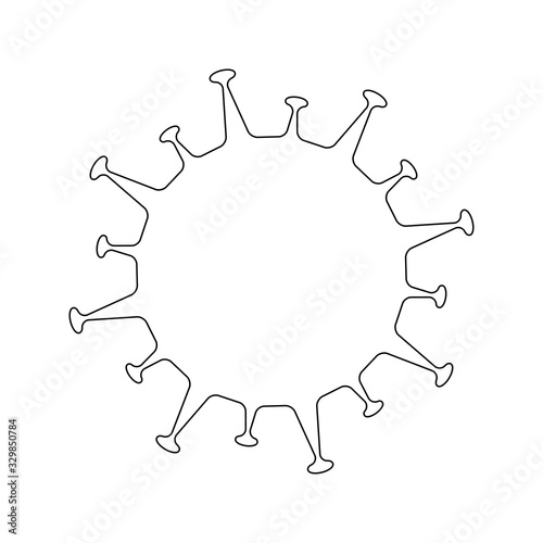 Coronavirus 2019-nCoV. Corona virus icon. outline template on white background isolated. China pathogen respiratory infection (asian flu outbreak). influenza pandemic. virion of Corona-virus. Vector