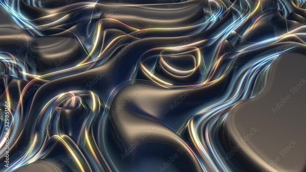 Dark background with moving bending lines, loop Dark background with moving bending lines, loop