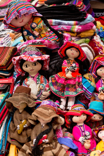 Ollantaytambo Sacred Valley south Peru. Andes. Souvenir shop © A