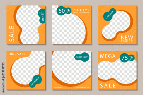 Sale social media banner post templates, creative editable frames.