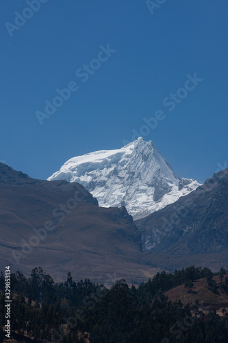 Cordillera Blanca is Huarascán National Park. Peru. Andes. Mountains. Snow