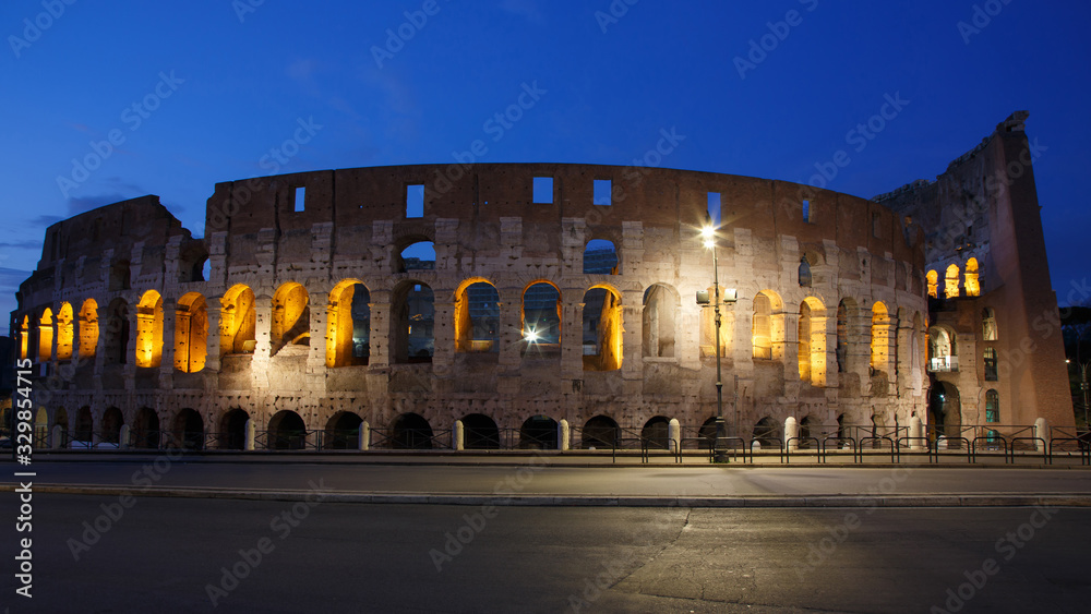Night view of Coliseum in Rome