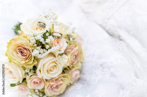 Gorgeous wedding bouquet on bride