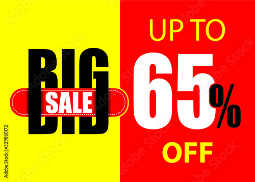Big sale. illustration isolated on yellow and red  background.  big sale background with special discount price. 