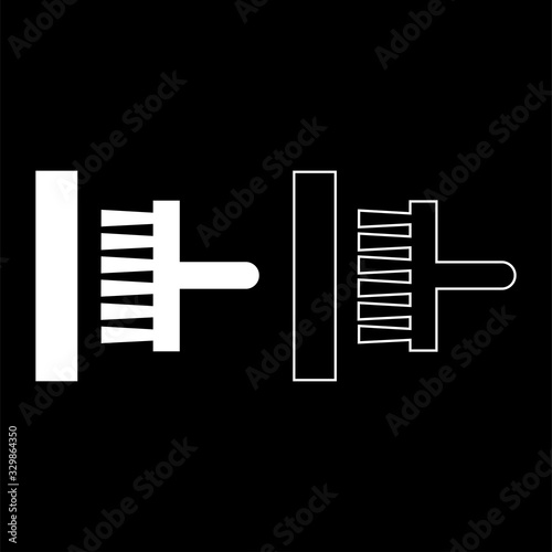 Glue applied to the wall Designation on the wallpaper symbol icon outline set white color vector illustration flat style image