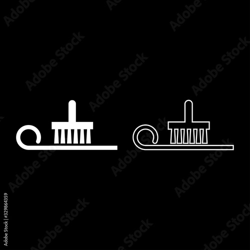 Glue applied to wallpaper Designation on wallpaper symbol icon outline set white color vector illustration flat style image
