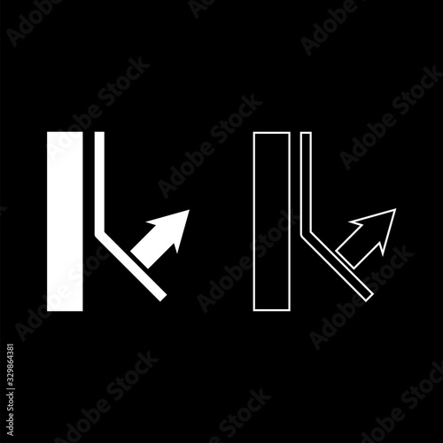 Bottom layer remains on wall Designation on wallpaper symbol icon outline set white color vector illustration flat style image