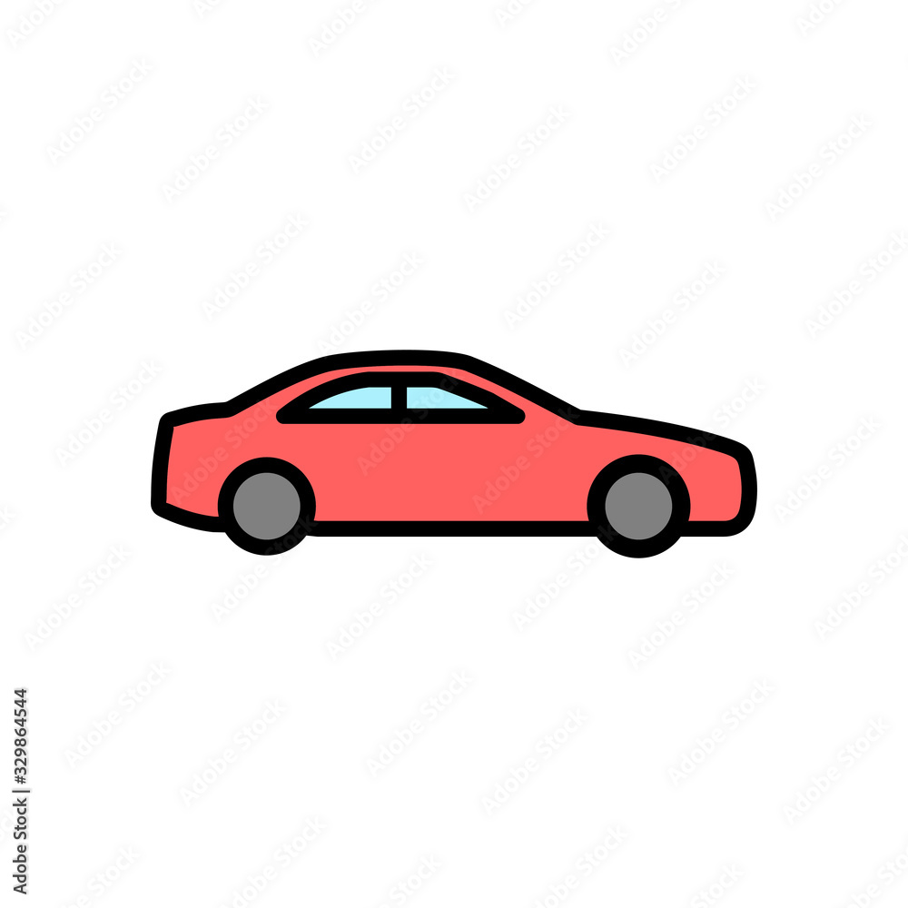 Car icon in simple style isolated on white background. Car icon vector