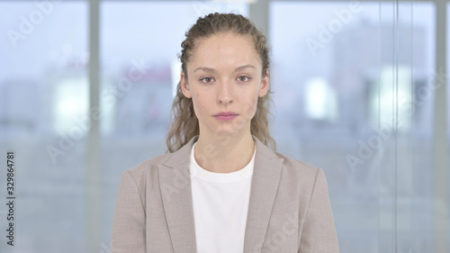 Portrait of Young Businesswoman Looking at Camera © stockbakers