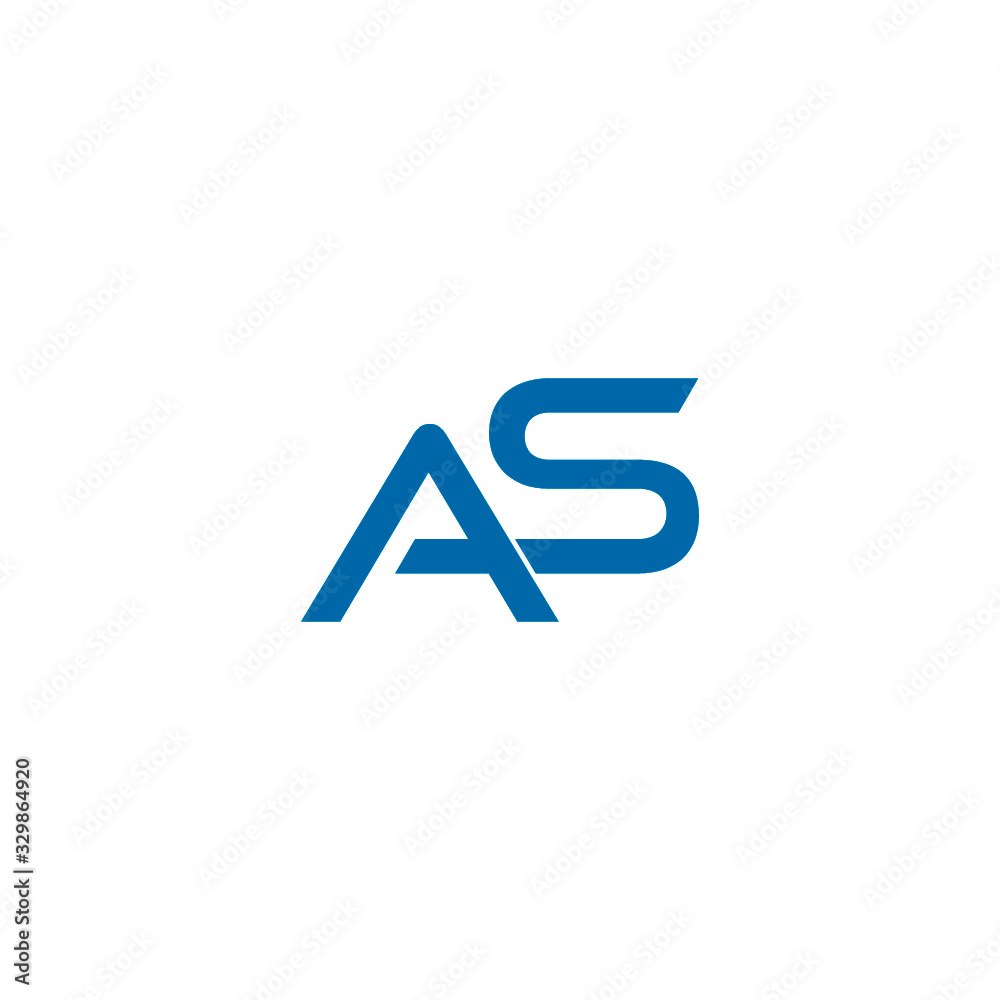 Initial AS Letter logo isolated on white background Initial AS Letter logo isolated on white background
