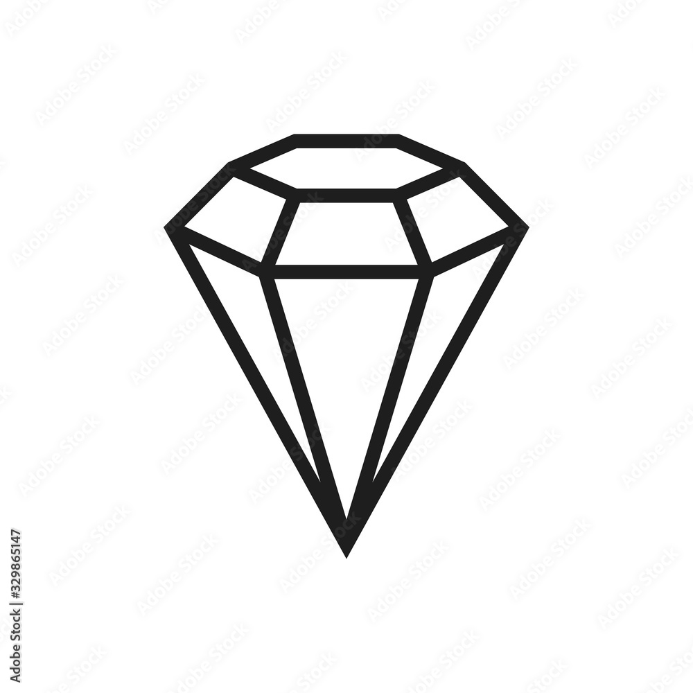diamond icon in trendy flat style diamond icon in trendy flat style