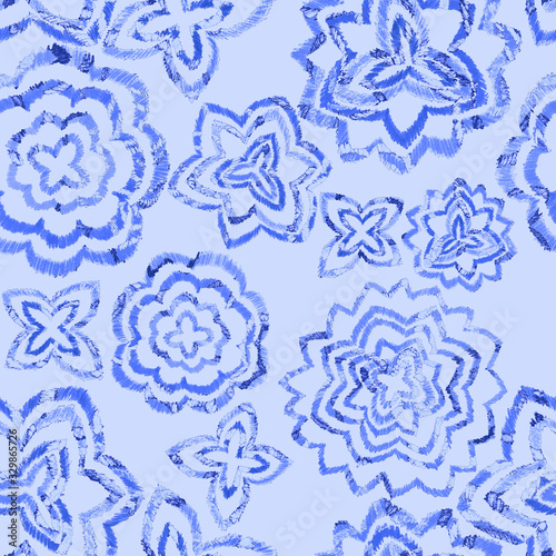 Creative seamless pattern with hand drawn ikat stars. Ethnic boho seamless pattern. Fabric bohemian fashion.Trendy seamless texture for print design.Abstract geometric pattern.