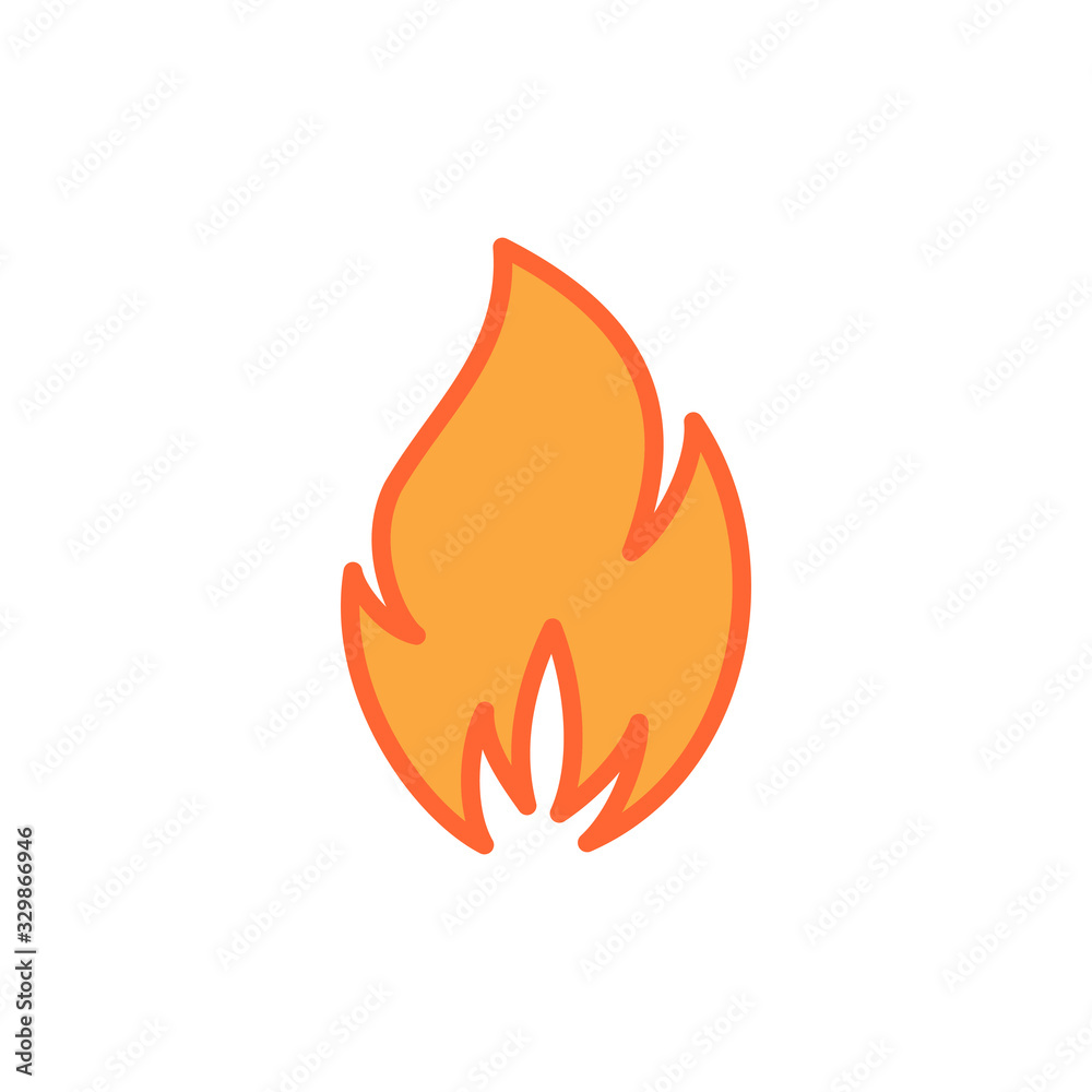 Fire icon vector. Fire flame icon template. Fire flames symbol vector sign isolated on white background